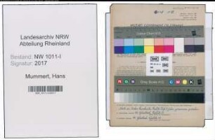 Entnazifizierung Hans Mummert , geb. 12.10.1909 (Bergmann)