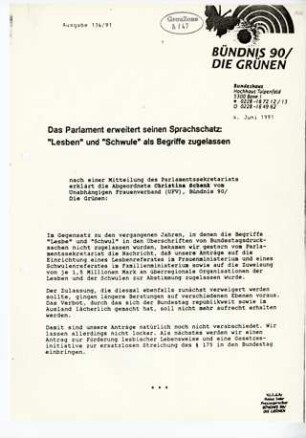 Pressemitteilung „Das Parlament erweitert seinen Sprachschatz..“