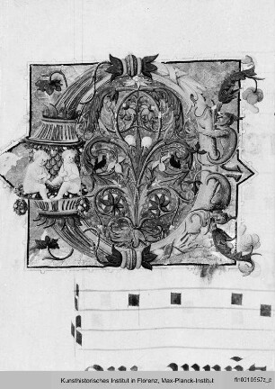 Antiphonar? : Textseite mit einer ornamentierten Initiale (O)