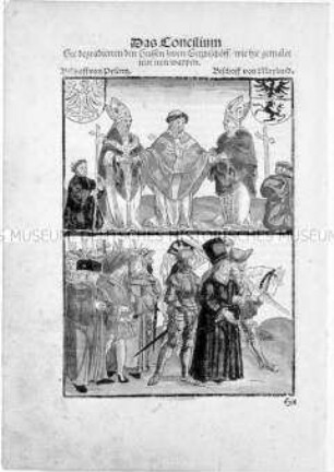 Illustration aus der Chronik des Konstanzer Konzils: Die Degradation des Jan Hus in Konstanz