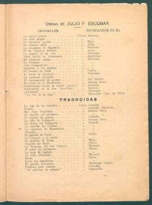 Obras de Julio F. Escobar