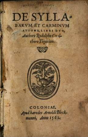 De syllabarum et carminum ratione : libri duo