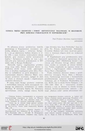 30: Geneza treści ideowych i formy artystycznej malowideł w oratorium przy kościele parafialnym w Niepołomicach