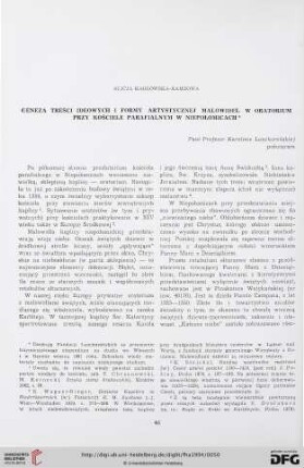30: Geneza treści ideowych i formy artystycznej malowideł w oratorium przy kościele parafialnym w Niepołomicach