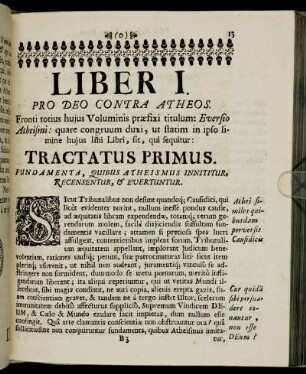 Liber I. Pro deo contra atheos.