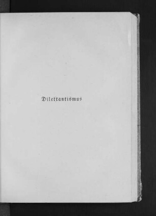 Dilettantismus