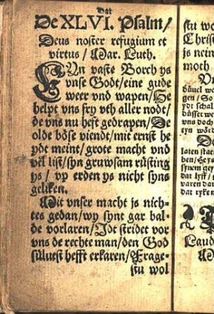 De XLVI. Psalm / Deus noster refugium et virtus / Mar. Luth.