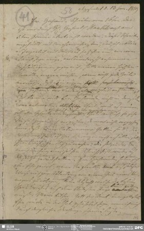 Eigenh. Briefkonzept von August Wilhelm von Schlegel an Heinrich Eberhard Gottlob Paulus, 13.01.1819