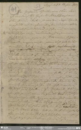 Eigenh. Briefkonzept von August Wilhelm von Schlegel an Heinrich Eberhard Gottlob Paulus, 13.01.1819