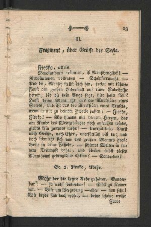 II. Fragment, über Grösse der Seele.