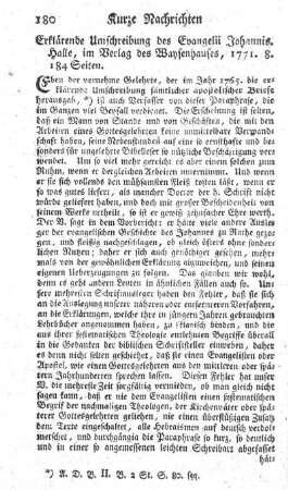 Erklärende Umschreibung des Evangelii Johannis.