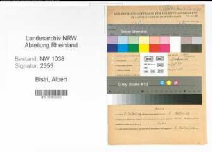Entnazifizierung Albert Bistri , geb. 08.04.1907 (Schlosser)