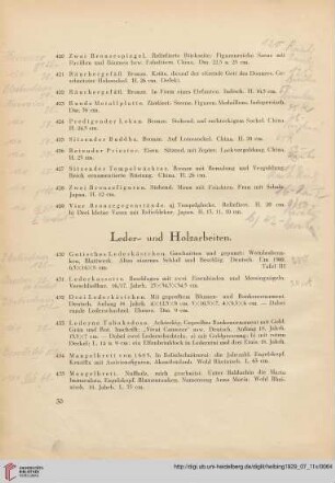 Leder- und Holzarbeiten (Nr. 430-454)