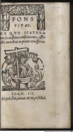 Fons vitae, ex quo scaturiunt suavissimae consolationes