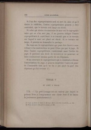 Titre V. Du prèt à usage