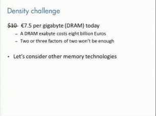 Exascale Memory: Requirements and Options