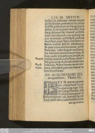 De Acquisitione Per arrogationem. Titulus XI.