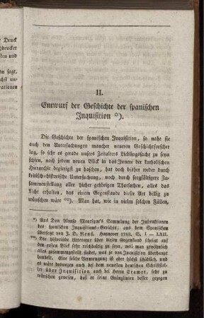 II. Entwurf der Geschichte der spanischen Inquisition
