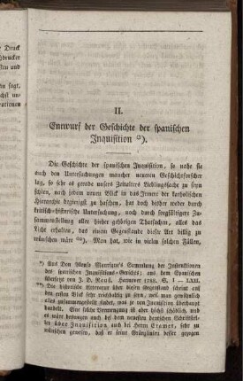 II. Entwurf der Geschichte der spanischen Inquisition