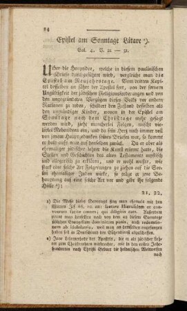 Epistel am Sonntage Lätare. Gal. 4, V. 21-31