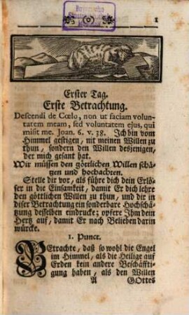 Des Bettenden Christen ... Geistliche Einsamkeit, 2. ... Zu Erhaltung der Gleichförmigkeit mit dem Göttlichen Willen
