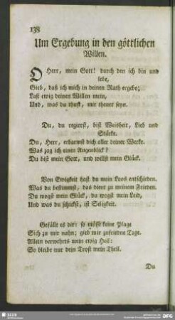 Um Ergebung in den göttlichen Willen