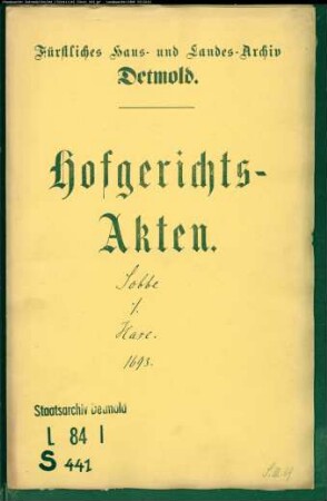 Sobbe, Witwe zu Lage gegen Witwe Hase zu Lage - Schuldforderung