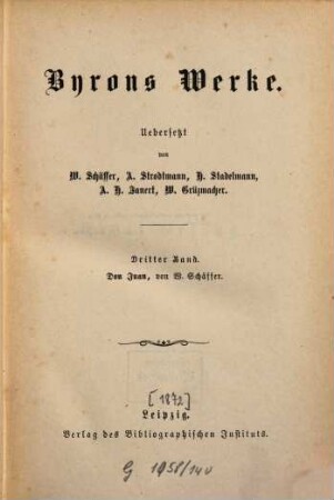 Byrons Werke, 3. Don Juan