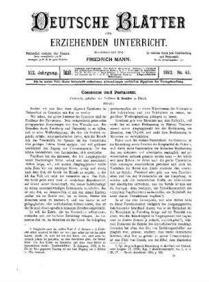 Comenius und Pestalozzi : (Schluss)