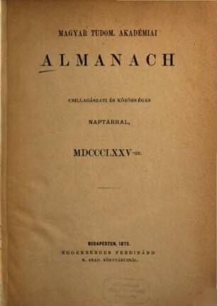 Almanach. 1875