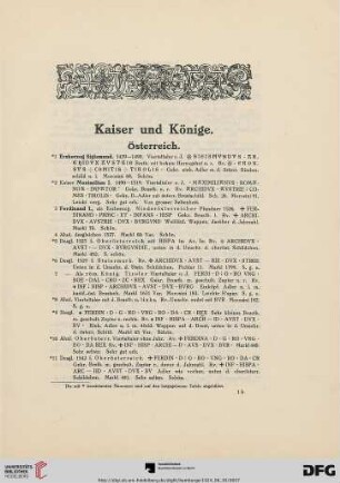 Kaiser und Könige (Nr. 1-205)