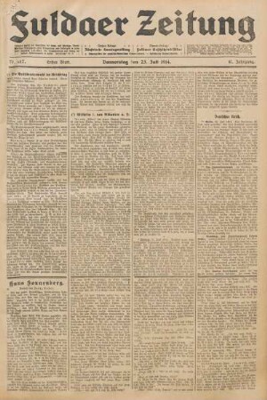 Ausgabe vom Donnerstag, den 23. Juli 1914.