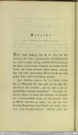 Vorrede zur fünften Auflage