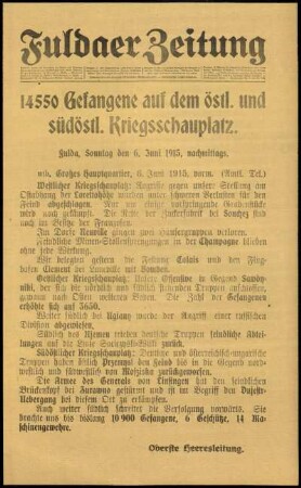 Ausgabe vom Sonntag, den 06. Juni 1915.