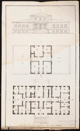Architekton. Entwürfe aus d. Gebiete d. landwirtschaftl. und ländlichen Baukunst, H.1, Breslau: Grundrisse und Ansicht