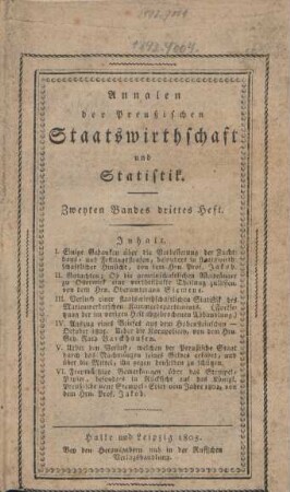 Zweyten Bandes drittes Heft-Zweyten Bandes viertes Heft