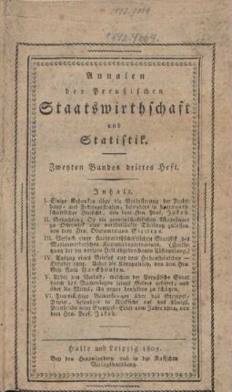 Zweyten Bandes drittes Heft-Zweyten Bandes viertes Heft