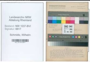 Entnazifizierung Wilhelm Schmidtz , geb. 14.01.1891 (Gaertner)