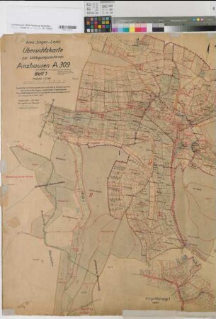 Anzhausen (Wilnsdorf), Umlegung Anzhausen, Übersichtskarte Bl.1