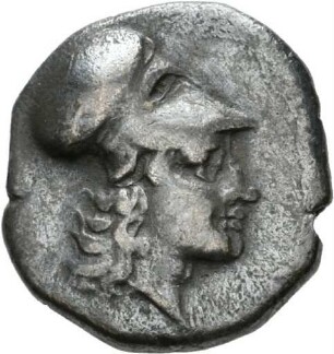 Diobol aus Metapont (Lukanien) mit Darstellung der Athena