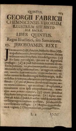 Liber Quintus. Regni Israelitici, seu Samaritani