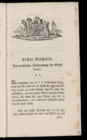 Erster Abschnitt. Topographische Beschreibung der Stadt Baaden.