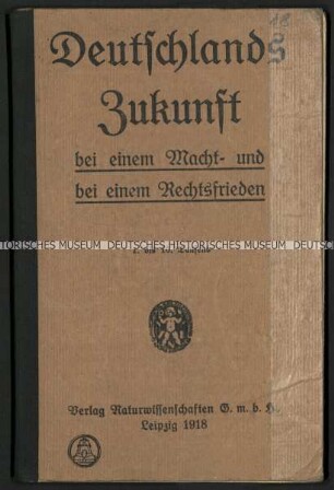 Abhandlung über die Zukunft Deutschlands nach dem Ersten Weltkrieg
