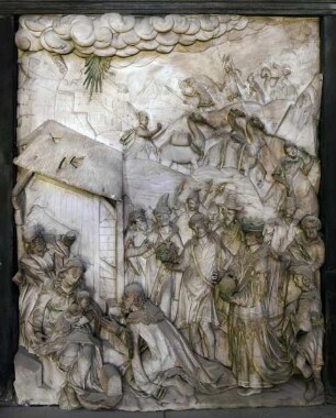 Epitaph des kursächsischen Landrentmeisters Caspar Tryller (gest. 1625) und seiner Frau Katharina (gest. 1618) — Anbetung der Heiligen Drei Könige
