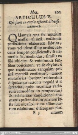 Articulus V. Qui fiant cordis officina diversi humores