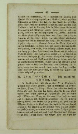 Zwingli und Calvin. - Die Bartholomaeusnacht 1572
