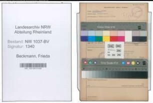 Entnazifizierung Frieda Beckmann , geb. 08.04.1909 (Arbeiterin)