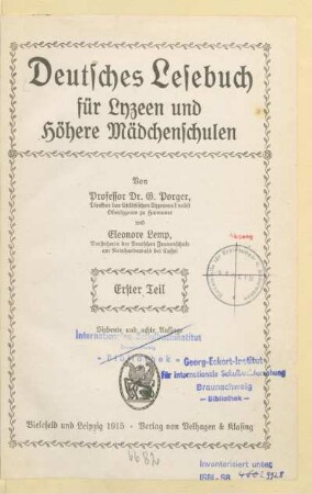 Teil 1 = Klasse 9, [Schülerband]: [Teil 1 = Klasse 9, [Schülerband]]