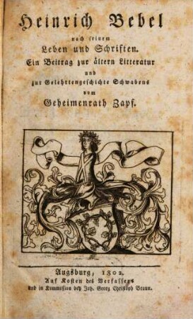 Heinrich Bebel nach Leben und Schriften