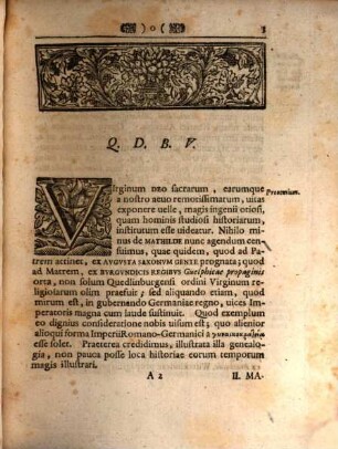 Dissertatio Genealogico-Historica De Mathilde Abbatissa Qvedlinbvrgensi Aliqvando Vicaria Imperii